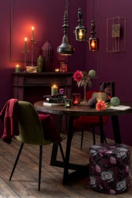 Pouf Fiori Velluto Malva | Jolipa - immagine 3
