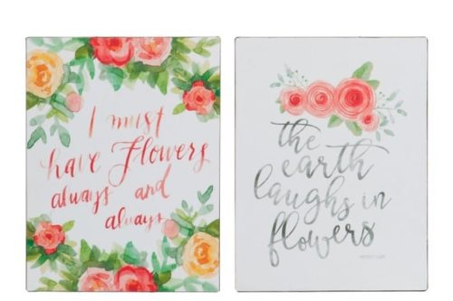 Targa Flowers Metallo Rosso Mix Assortimento Di 2 | Jolipa