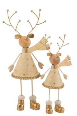 Renna Natale Metallo Beige/Oro Large | Jolipa - immagine 2