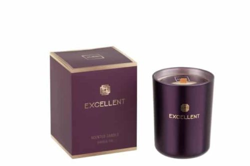 Candela Profumata Excellent Vetro Viola Small-50 h | Jolipa