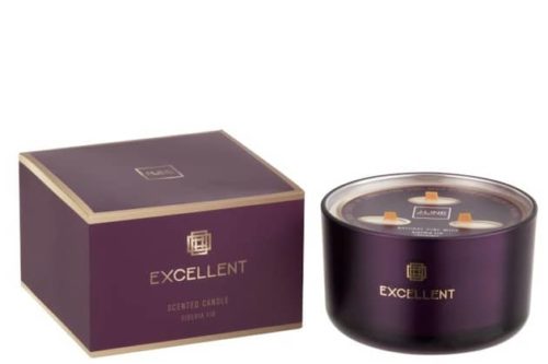 Candela Profumata Excellent Vetro Viola Large-50 h | Jolipa