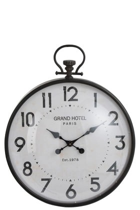 Orologio Palla Rotondo Metallo Nero Vetro Large | Jolipa