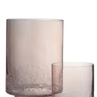 Vaso + Piede Rotondo Screpolato Fondo Vetro Rosa Large | Jolipa - immagine 2