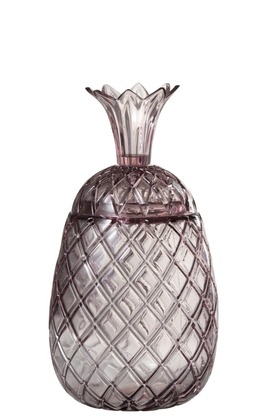 Barattolo Ananas Vetro Malva Scuro | Jolipa