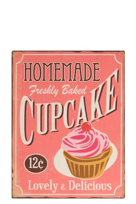 Targa Cupcake Metallo Rosa | Jolipa