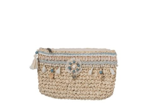 Clutch Perle Nappe Blu/Ecru | Jolipa