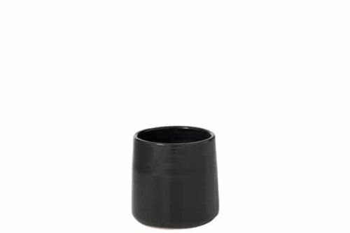 Portavasi Rotondo Ceramica Nero Small | Jolipa