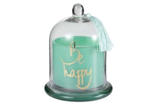 Candela Profumata Campana Happy Vetro Verde Large-50 h | Jolipa