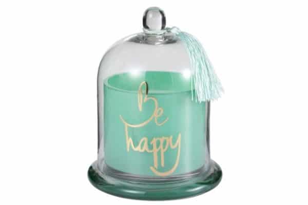 Candela Profumata Campana Happy Vetro Verde Large-50 h | Jolipa