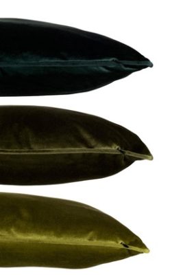 Cuscino Quadrato Velluto Poliestere Verde Assortimento Di 3 | Jolipa