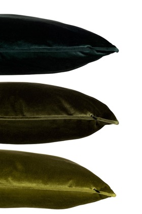 Cuscino Quadrato Velluto Poliestere Verde Assortimento Di 3 | Jolipa