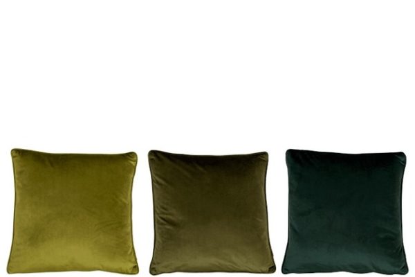 Cuscino Quadrato Velluto Poliestere Verde Assortimento Di 3 | Jolipa - immagine 2