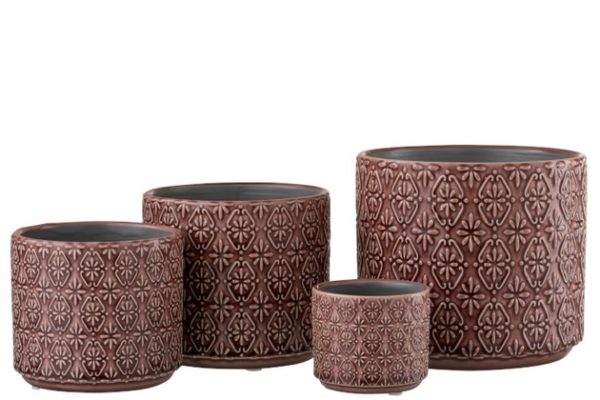 Portavasi Motivo Ceramica Bordo Large | Jolipa - immagine 2