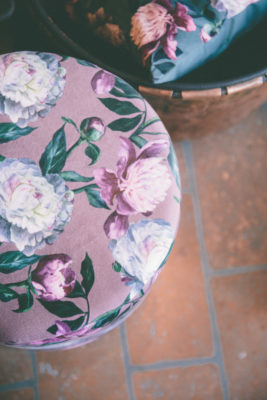 Pouf Fiori Velluto Malva | Jolipa - immagine 4