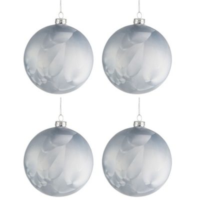 Palla Di Natale Vetro Opaco Blu Ghiaccio M | Jolipa