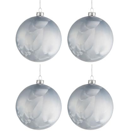 Palla Di Natale Vetro Opaco Blu Ghiaccio M | Jolipa