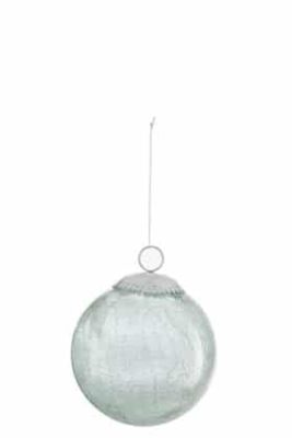 Palla Di Natale Vetro Screpolato Verde Menta Medium | Jolipa