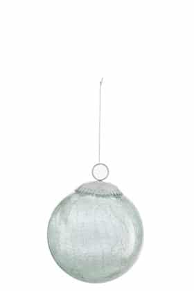 Palla Di Natale Vetro Screpolato Verde Menta Medium | Jolipa