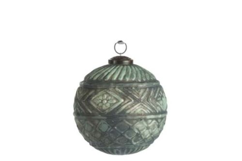 Palla Di Natale Boho Vetro Azzurro Large | Jolipa