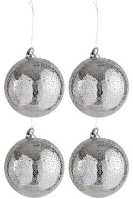 Palla Di Natale Macchia Vetro Argento Large | Jolipa