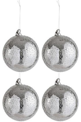 Palla Di Natale Macchia Vetro Argento Large | Jolipa