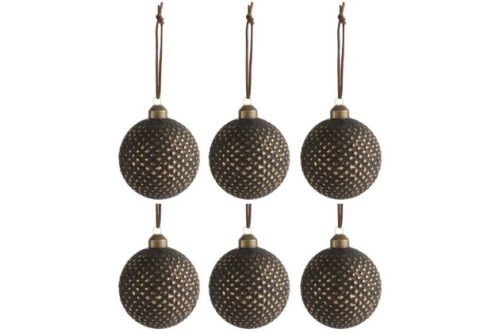 Palla Di Natale Quadretti Vetro Marrone/Oro Small | Jolipa