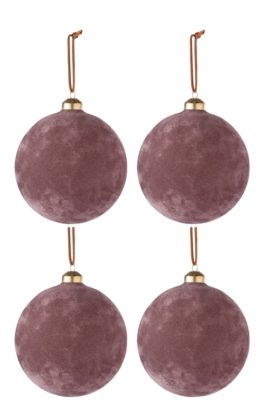 Palle Di Natale Velluto Vetro Rosa Medium | Jolipa