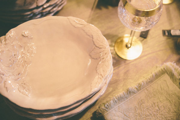 Set da 6 Piatti piani Rose grigio corda | Virginia Casa - immagine 3
