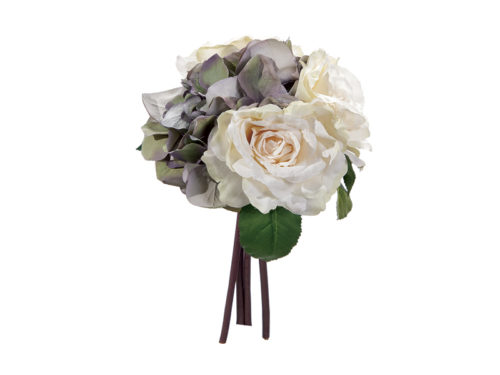 BUNDLE ROSE E ORTENSIE MARGARET CM35 BIANCO-VIOLA