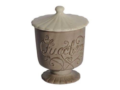 BARATTOLO ZUCCHERO H18CM “VOLUTE” GRIGIO TORTORA