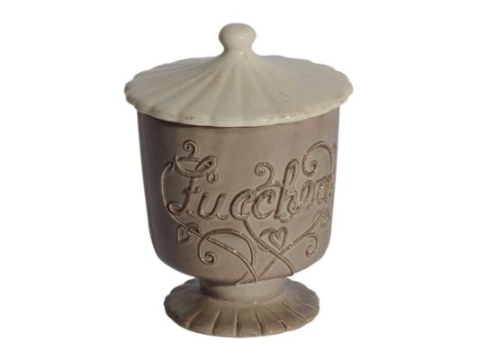 BARATTOLO ZUCCHERO H18CM "VOLUTE" GRIGIO TORTORA