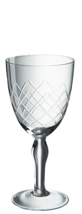 Set da 6 Bicchieri Vino Vetro Inciso Trasparente 9X19cm