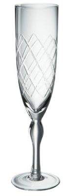 Set da 6 Bicchieri Flute Vetro Inciso Trasparente 6X25cm