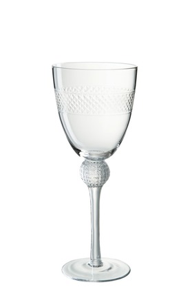 Set da 6 Bicchieri Vino Incisione Vetro Trasparente 9X24cm