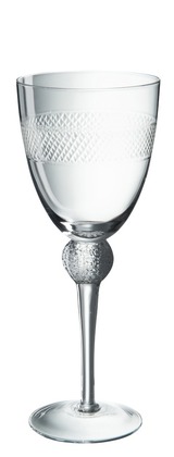 Set da 6 Bicchieri Vino Incisione Vetro Trasparente 9x23cm