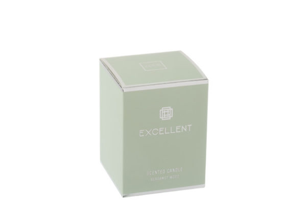 Candela Profumata Excellent Vetro Verde Menta Small-50o (9x9x12cm) - immagine 2