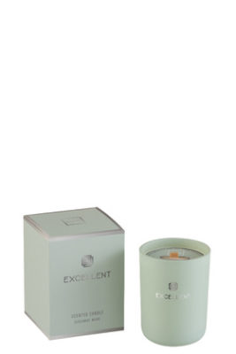 Candela Profumata Excellent Vetro Verde Menta Small-50o (9x9x12cm)
