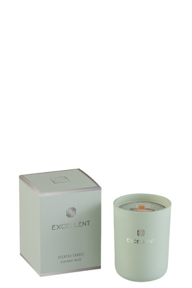 Candela Profumata Excellent Vetro Verde Menta Small-50o (9x9x12cm)