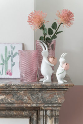 Vaso Dritto Alto Vetro Rosa Large (14x14x28cm) - immagine 2
