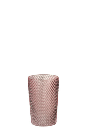Vaso Dritto Alto Vetro Rosa Small (13x13x20cm)