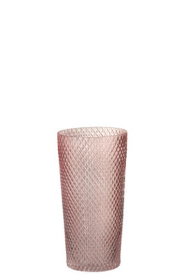 Vaso Dritto Alto Vetro Rosa Large (14x14x28cm)