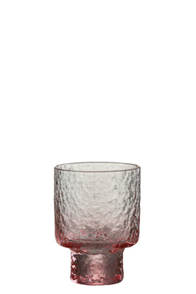 Set da 6 Bicchiere Da Liquore Irregolare Vetro Rosa (7.2×7.2×10.4cm)