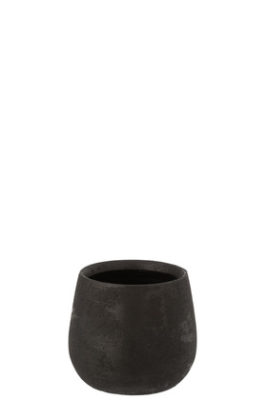 Portavasi Irregolare Rugoso Ceramica Nero Small (17x17x14.5cm)