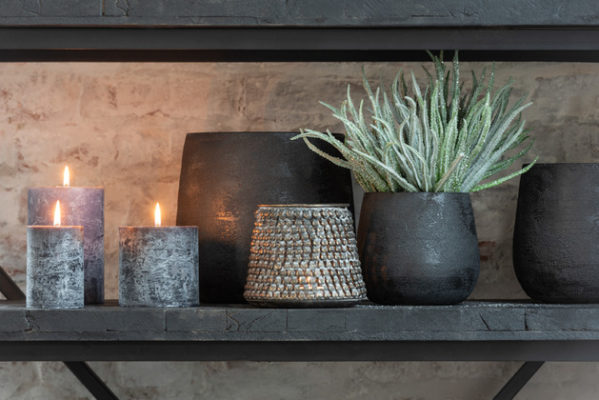 Portavasi Irregolare Rugoso Ceramica Nero Small (17x17x14.5cm) - immagine 3