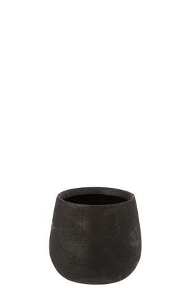 Portavasi Irregolare Rugoso Ceramica Nero Small (17x17x14.5cm)