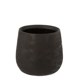 Portavasi Irregolare Rugoso Ceramica Nero Medium (20x20x18cm)