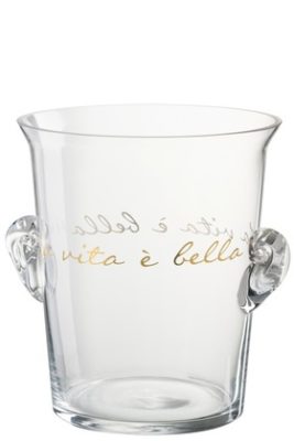 Secchiello Ghiaccio La Vita Trasparente/Oro (21.5x19x21cm)
