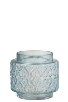 Vaso Arabesco Rotondo Vetro Blu Small (15x15x15cm)