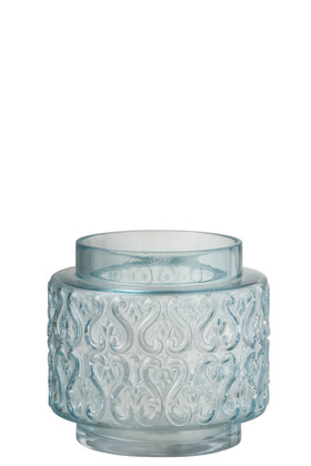 Vaso Arabesco Rotondo Vetro Blu Small (15x15x15cm)