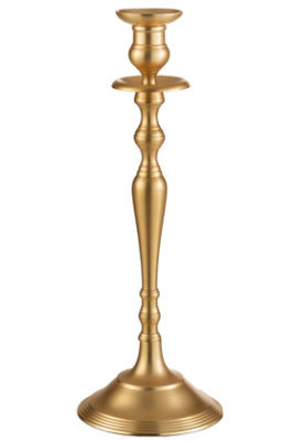 Candeliere Classico Alluminio Opaco Oro Medium (16.5x16.5x46cm)